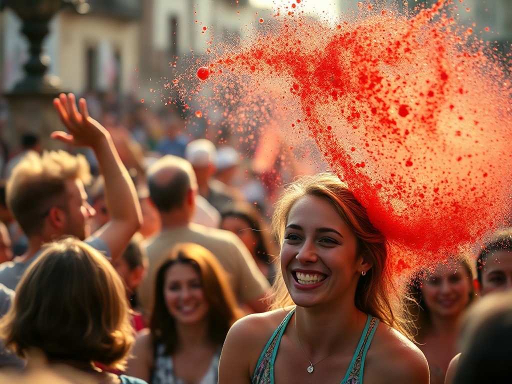 La Tomatina'da domatese bulanmış katılımcılar